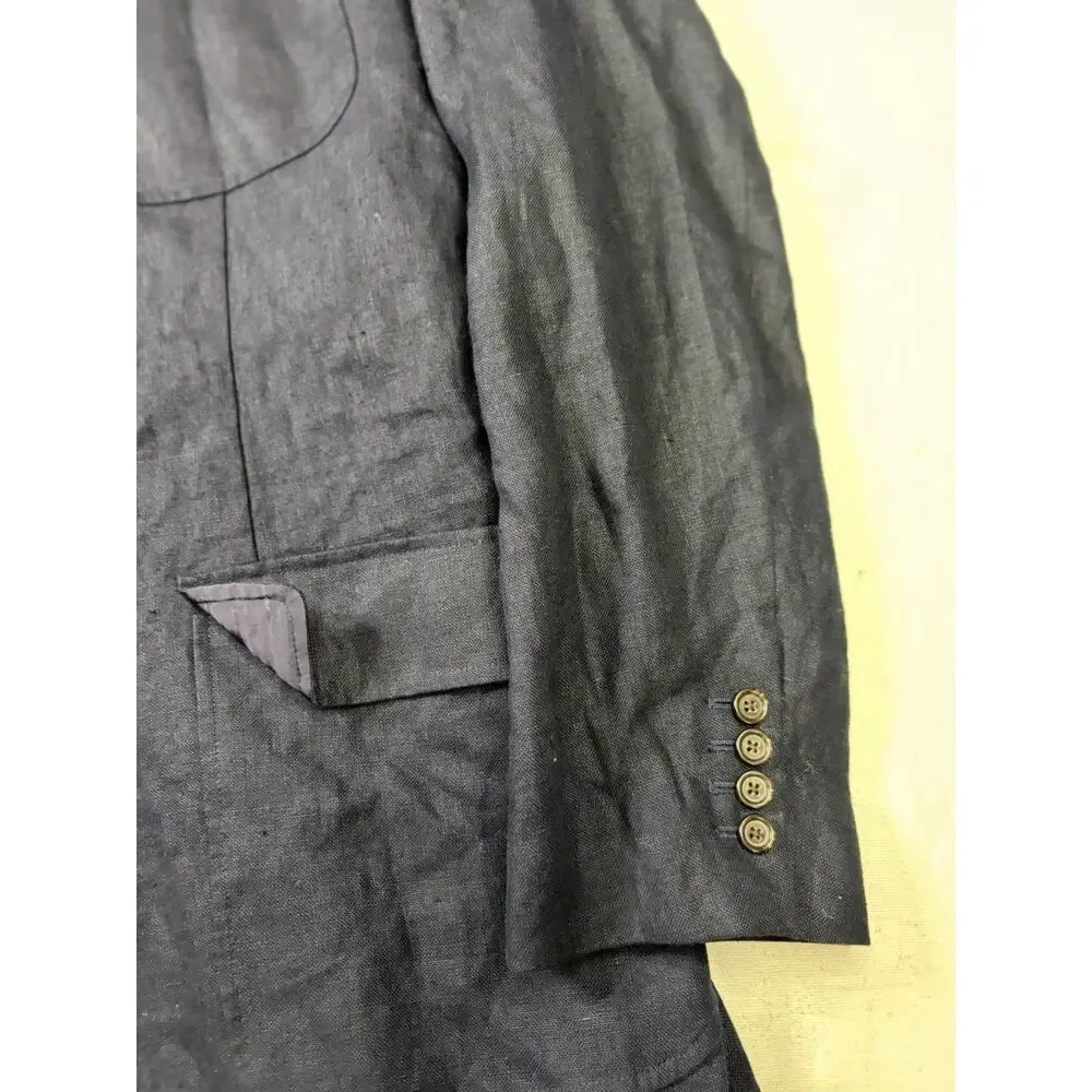 VTG Polo Ralph Lauren Blazer Men’s XXL Navy 100% Linen Sport Coat Jacket Macau